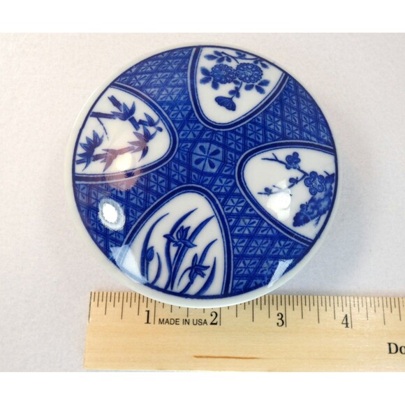 Vintage~Takahashi San Francisco (Japan)  Trinket Box Porcelain Blue White - Picture 6 of 7